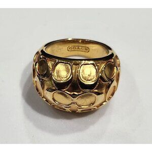 Coach Signature “C” Dome Ring (Gold-Tone) Size 7/8